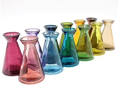 Tarifa Mixed Mini Coloured Glass Bud Vases