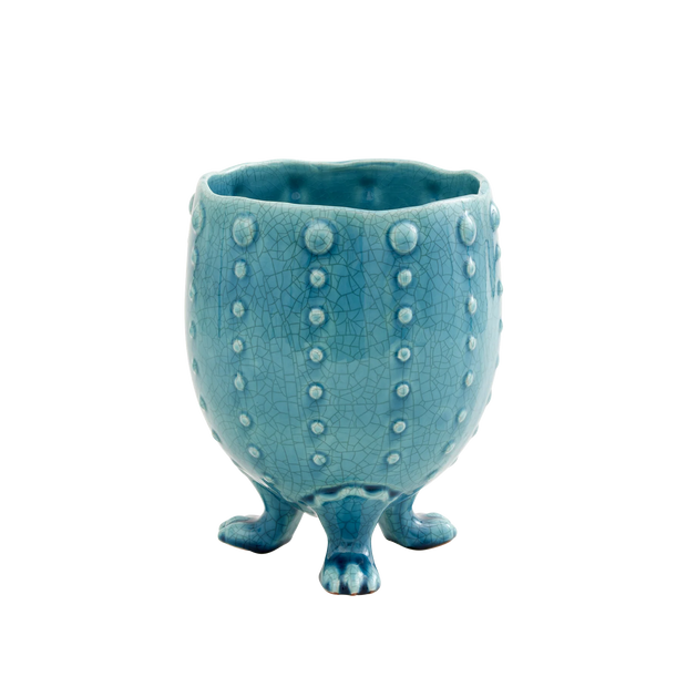 Rice Ceramic Flower Pot - Aqua