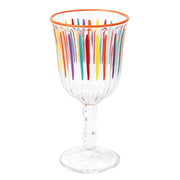 Bright Striped Multi Colour Glasses - Wine Glasses