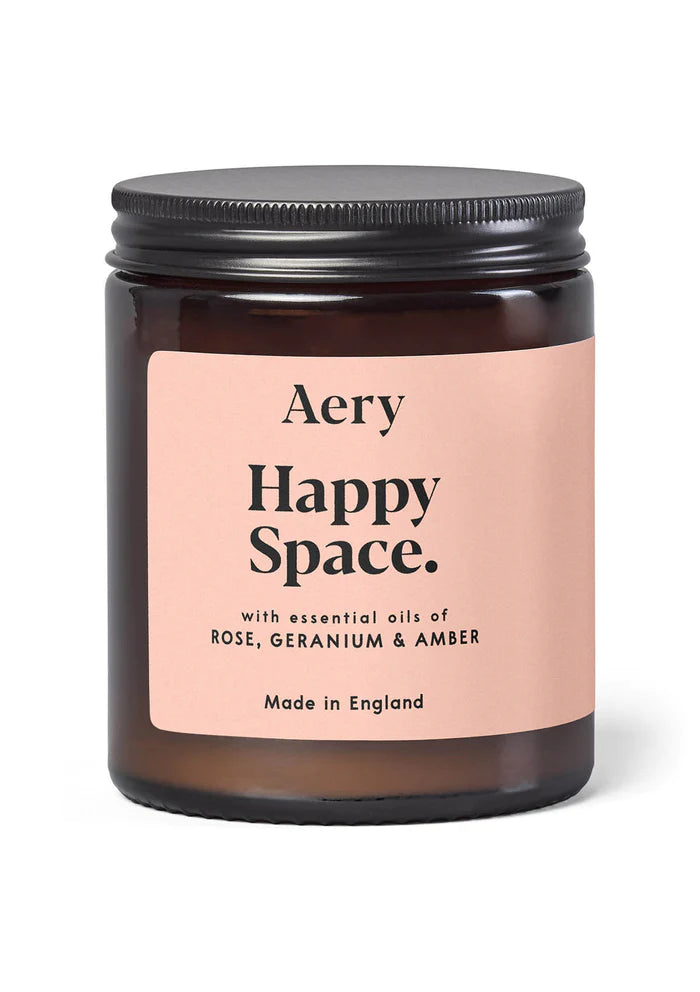 Aery Happy Space Jar Candle - Rose, Geranium & Amber