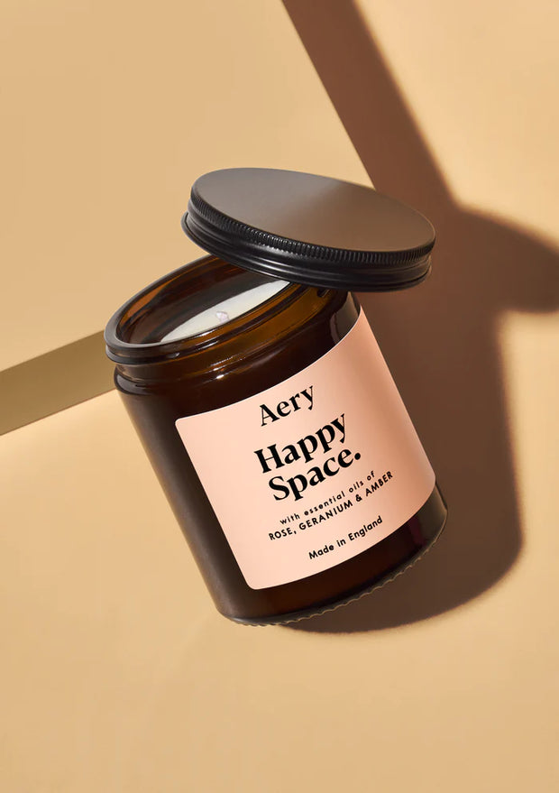 Aery Happy Space Jar Candle - Rose, Geranium & Amber