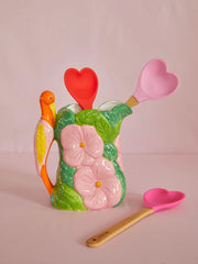 Ceramic Vase - Flowers & Crane