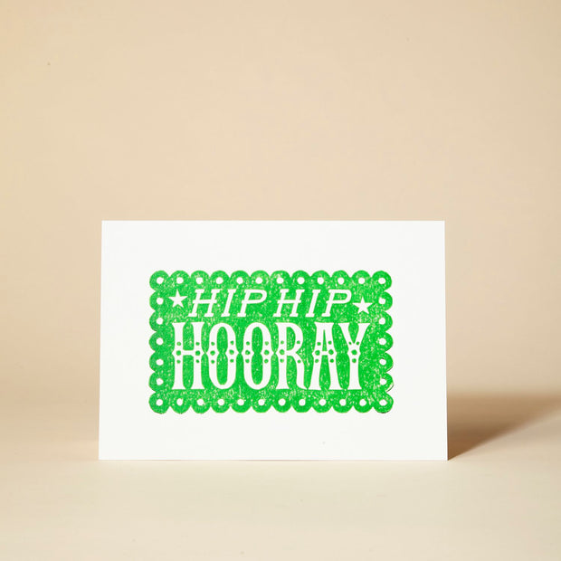 Pressed and Folded Card - Hip Hip Hooray