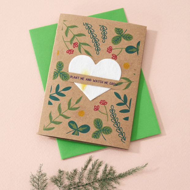 By Molly & Izzie Little Seeds Card - Garden Leaves