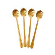 Stainless Steel Latte Spoons in Gold - Set of 4