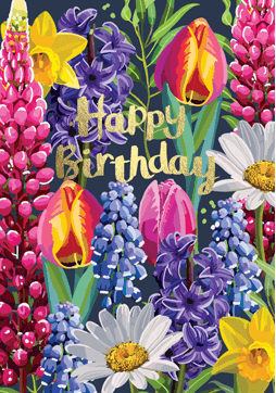 Sarah Kelleher Happy Birthday Bouquet Card