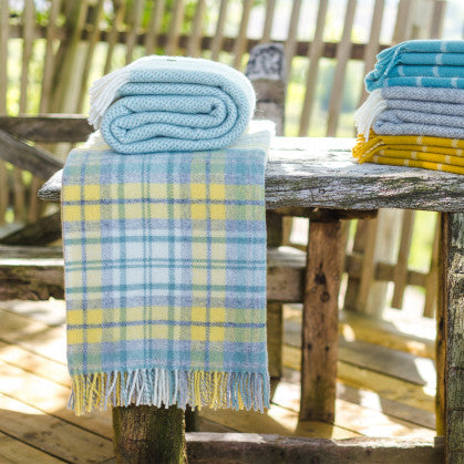 Tweedmill Cottage Ocean Check Blanket