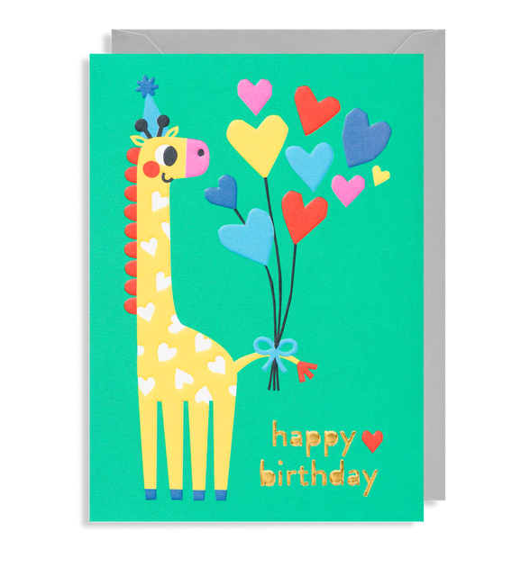 Giraffe Happy Birthday Card Rose & Lyons