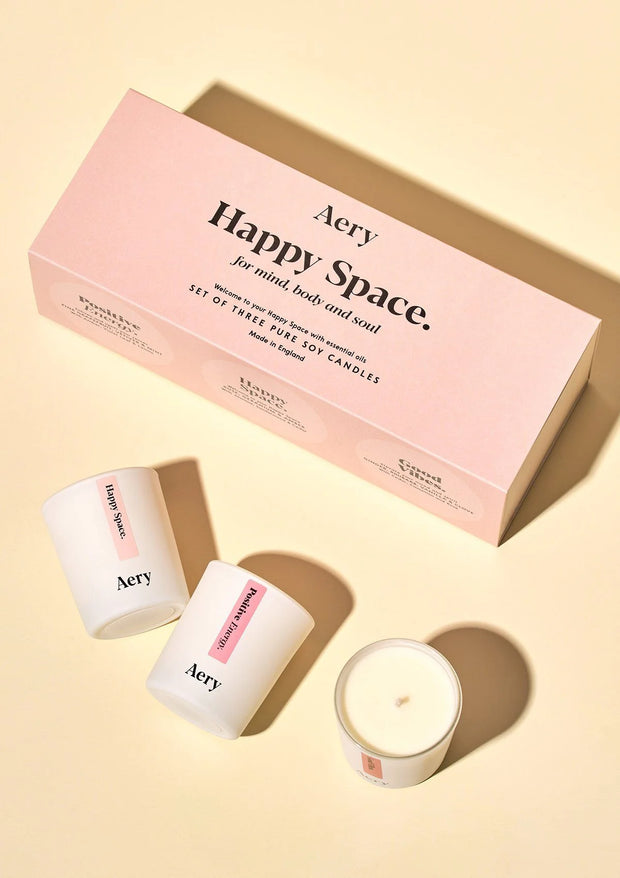 Aery Gift Set of 3 Candles - Happy Space