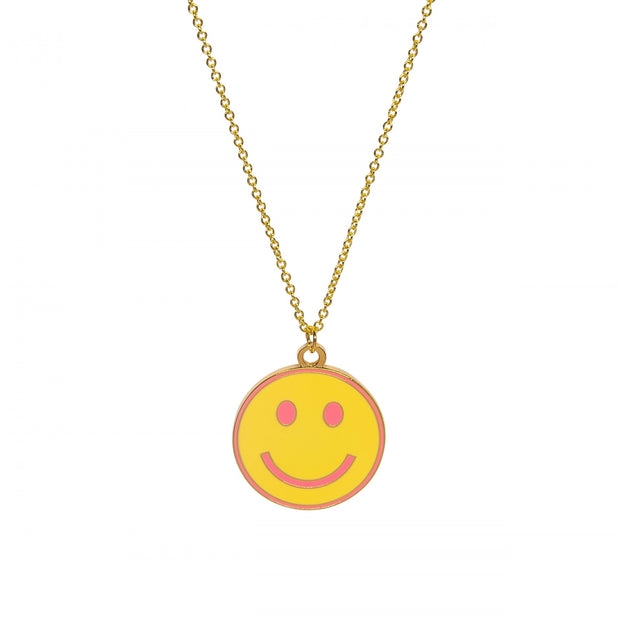 Enamel Necklace - Smiley Face