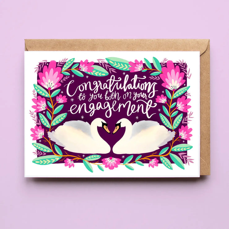 Congratulations On Your Engagement Swans Card