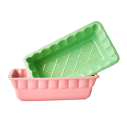 Stoneware Pate Dishes in Green or Pink