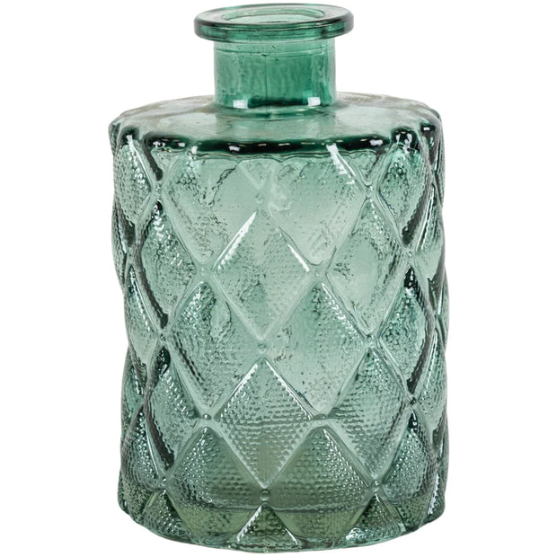 Diamond Bottle Vase in Green