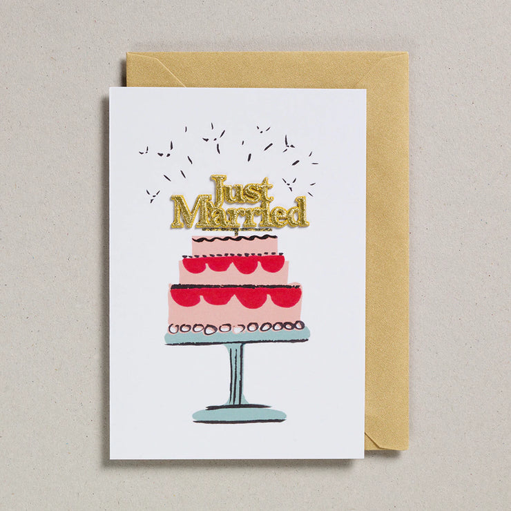 Petra Boase Just Married Cake Card