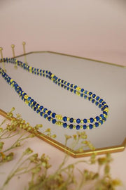 My Doris Blue Quartz Facet Bead Necklace