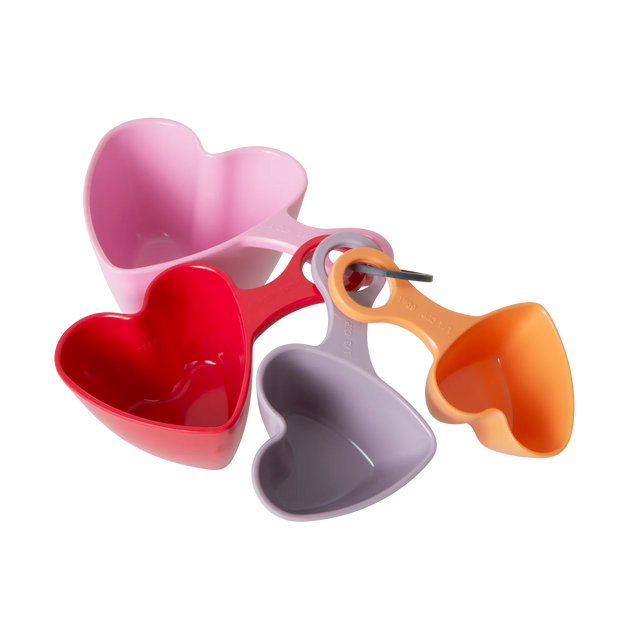 Heart Shaped Measuring Scoops - Set of 4 in Pinks