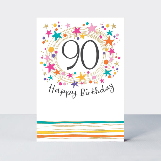 90 Happy Birthday Stars Card
