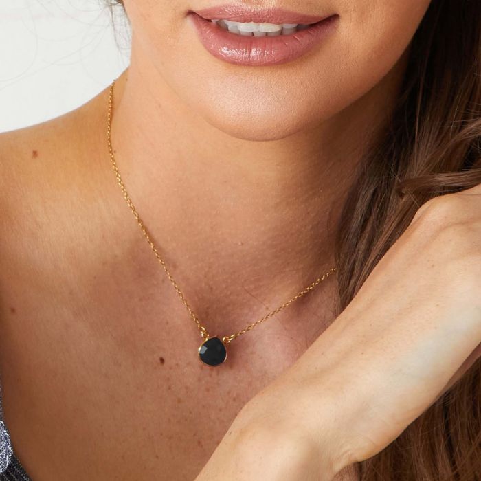Ashiana Cosmos Teardrop Semi Precious Stone Necklace
