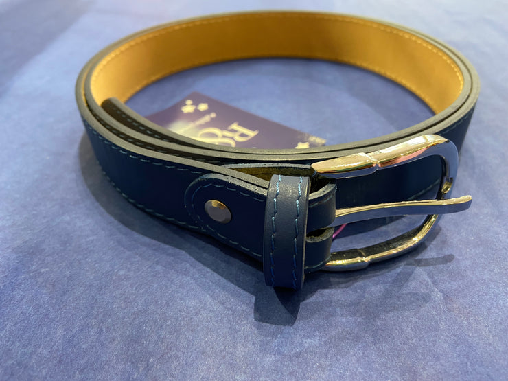 Leather Belt in Blue or Black