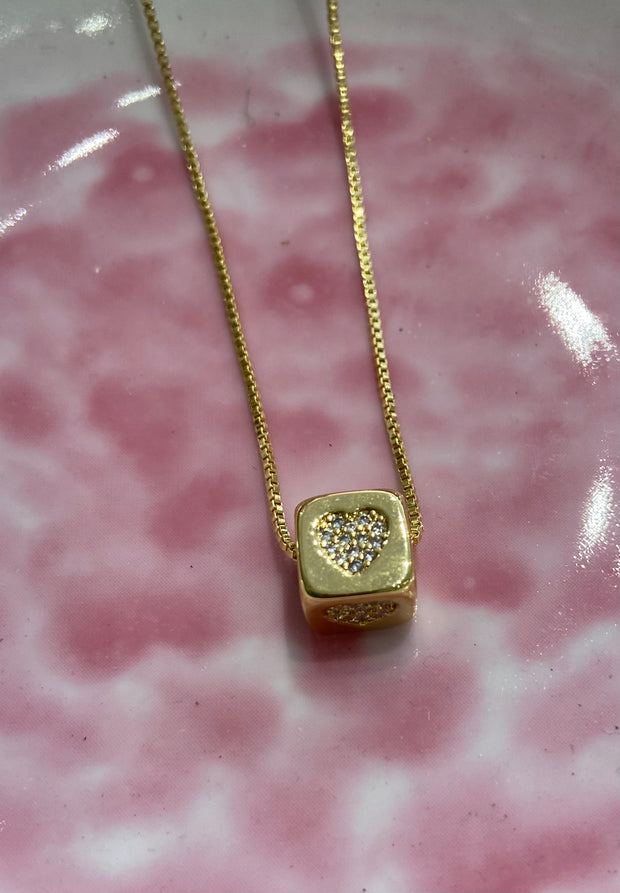 Gold Cube Necklace in 4 Designs