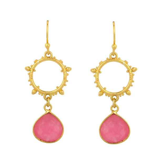 Ashiana Allegra Earrings - Pink Jade