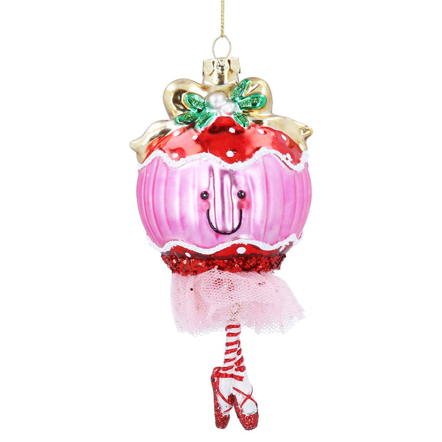 Glass Christmas Tree Decoration - Pink Ball Tutu