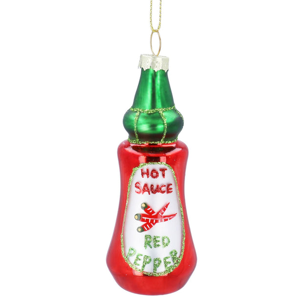Glass Christmas Tree Decoration - Hot Sauce