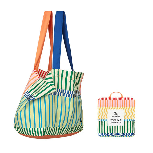 Dock & Bay Recycled Everyday Tote Bag - Stripe Up Your Life