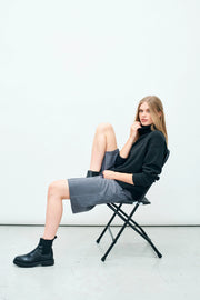 Jumper 1234 Cashmere Oversized Roll Collar - Charcoal