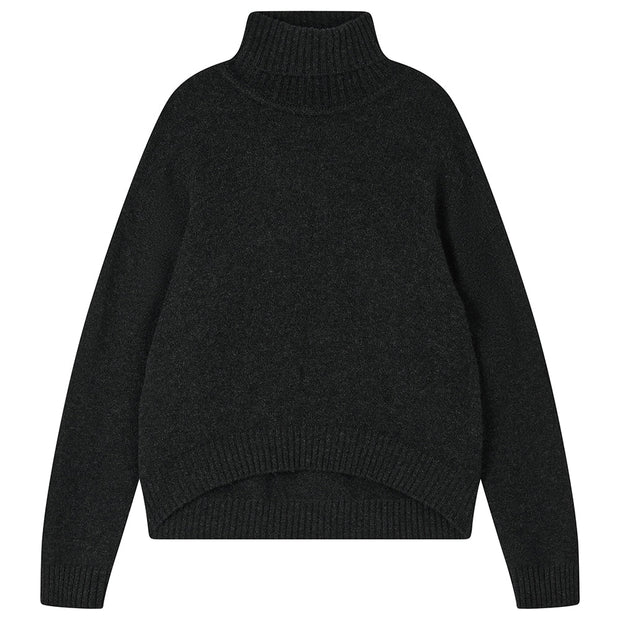 Jumper 1234 Cashmere Oversized Roll Collar - Charcoal