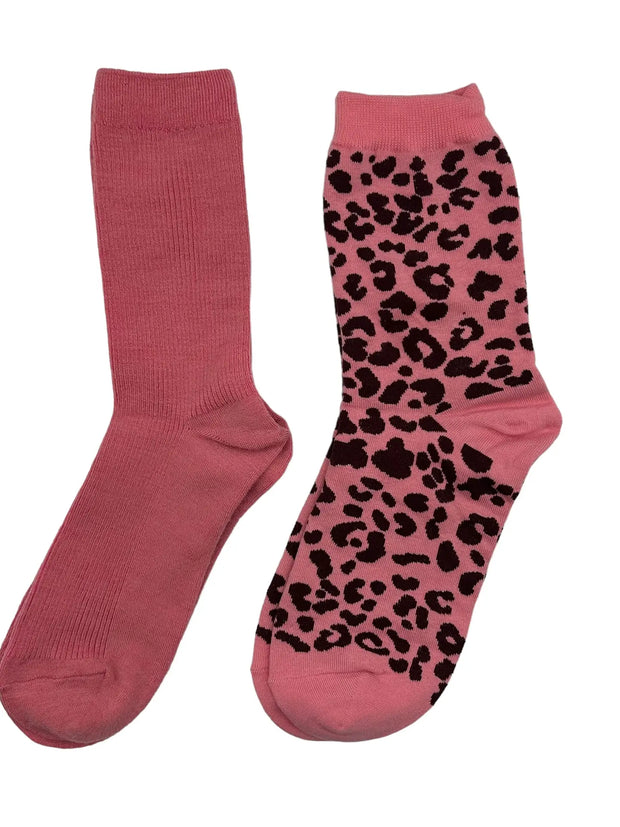 Sixton London Pink Barcelona & Leopard Sock Duo