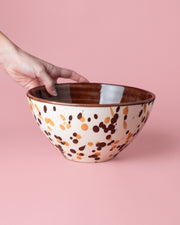 Tierra Cocida Ceramic Salad Bowl - Brown Spots