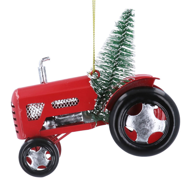 Metal Christmas Tree Decoration - Tractor