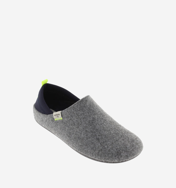 Victoria Unisex Norte Recycled Felt & Neoprene Slippers - Grey