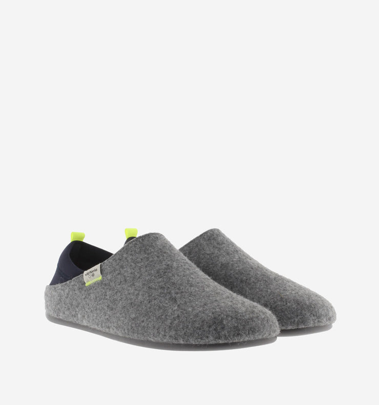 Victoria Unisex Norte Recycled Felt & Neoprene Slippers - Grey
