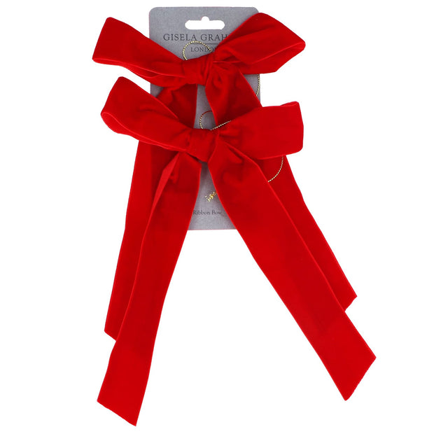 Velvet Bow Decorations - Set of 2