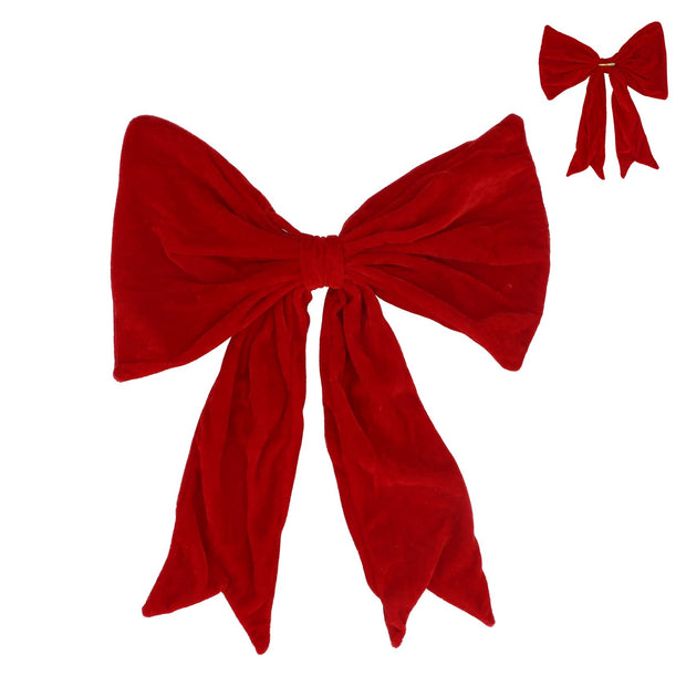 Red Velvet Clip On Bow Decoration