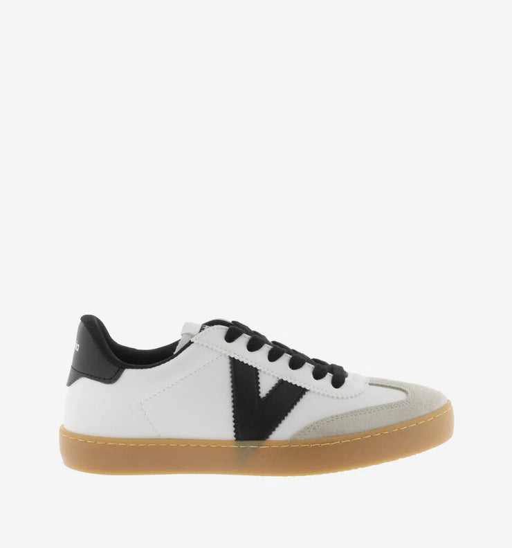 Victoria Berlin Cyclist Split Leather Trainer in Black & White