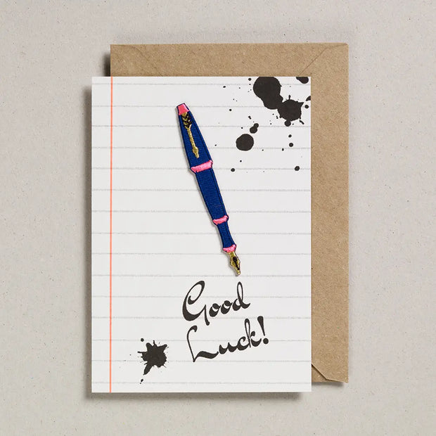 Petra Boase Iron On Patch Card  - Good Luck Pen