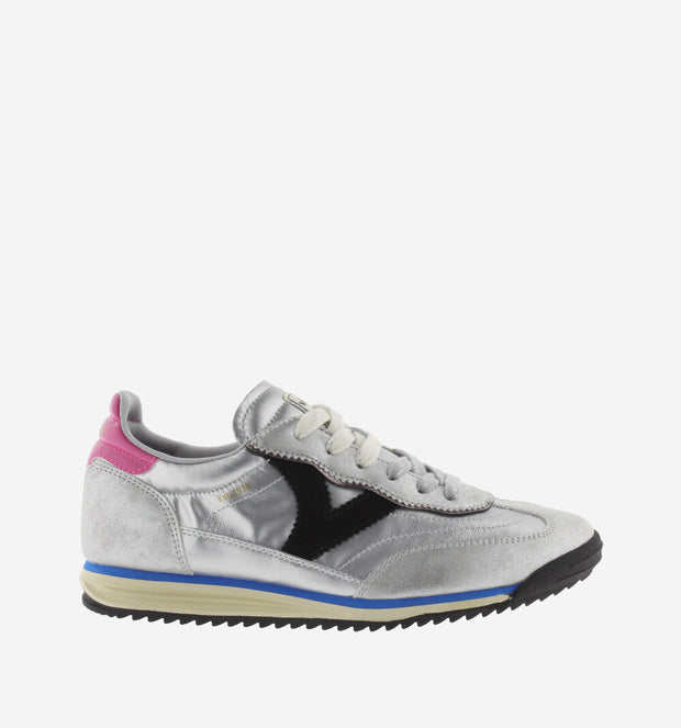 Victoria Saturno Silver Leather Trainers