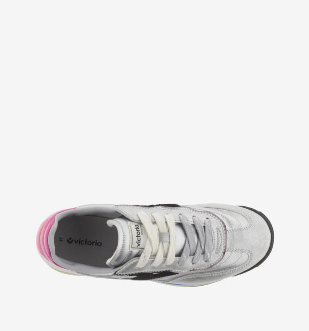 Victoria Saturno Silver Leather Trainers