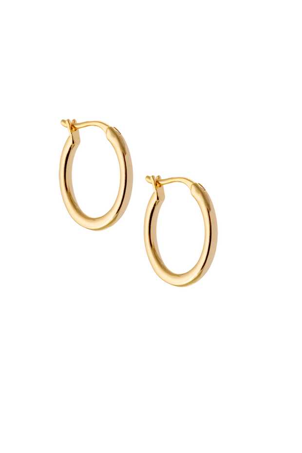 Atelier 18 Gold 13mm Hoops with Lapis Lazuli Bar Charms