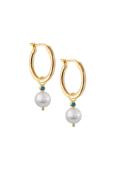 Atelier 18 Golden Hoop Bex Pearl Earrings