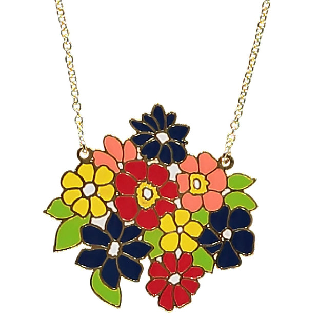 Enamel Necklace - Jean Flowers