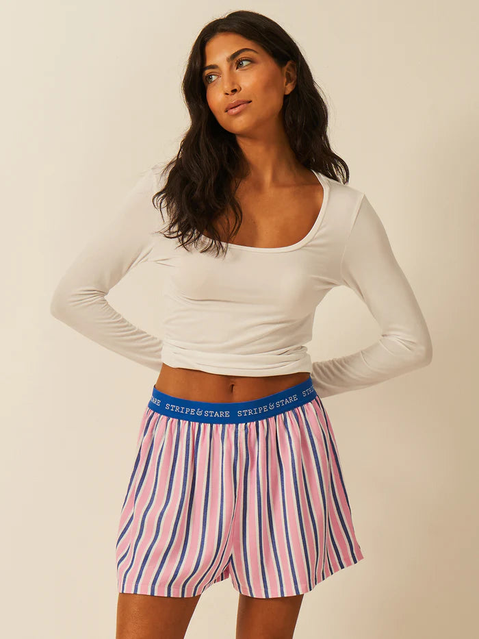 Stripe & Stare Pyjama Shorts - Lazy Sunday