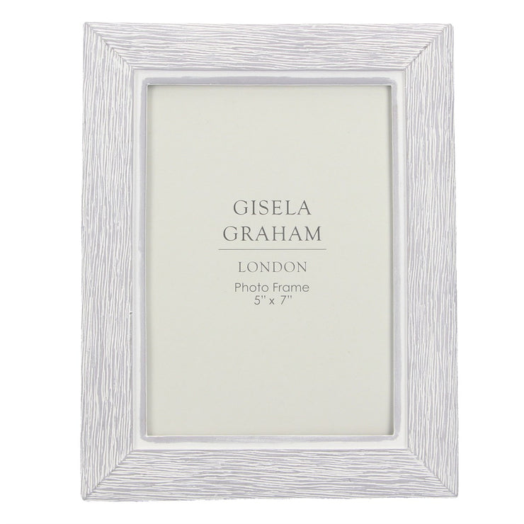 Grey Wood Effect Resin Photo Frame, 5 x 7in