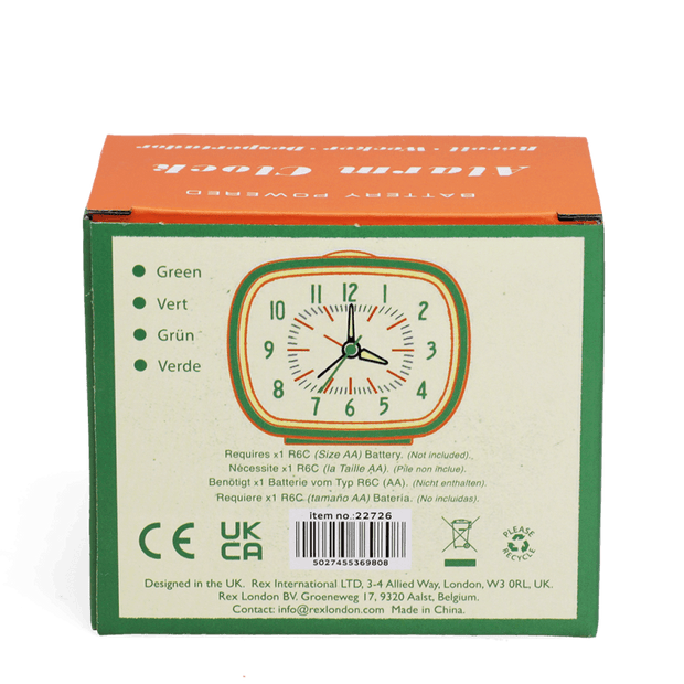 Retro Alarm Clock - Green