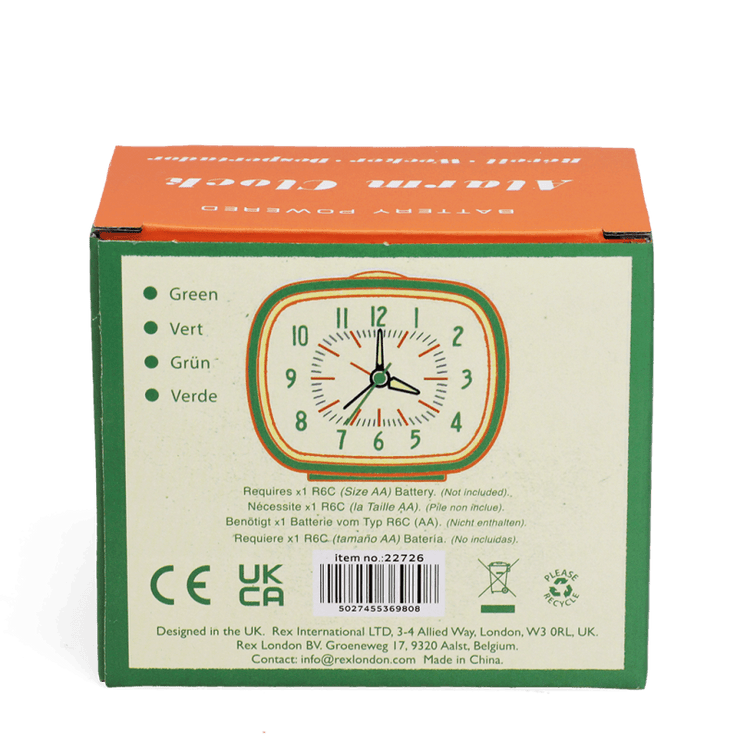 Retro Alarm Clock - Green