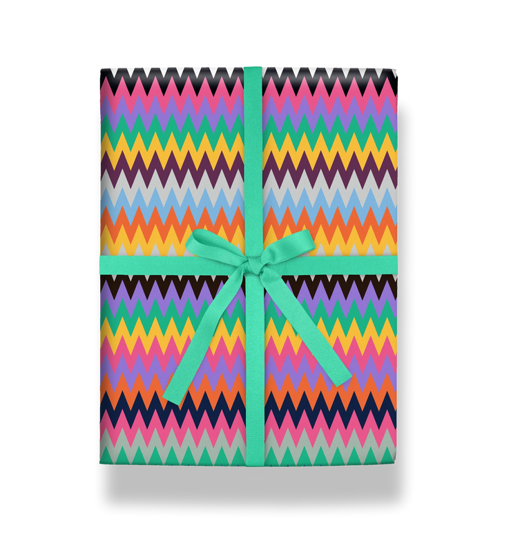 Elba Multicolour Zig Zag Gift Wrap