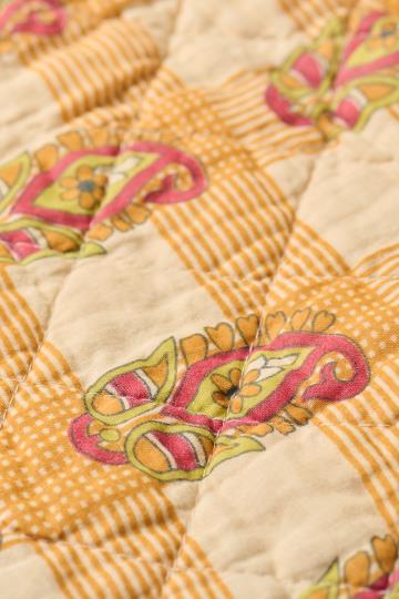 Orange & Green Block Print Quilt